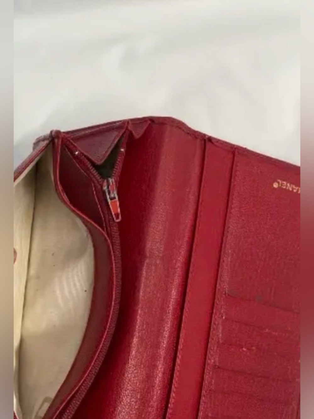 CHANEL Red Leather Flap Long Wallet - Picture 5 of 8